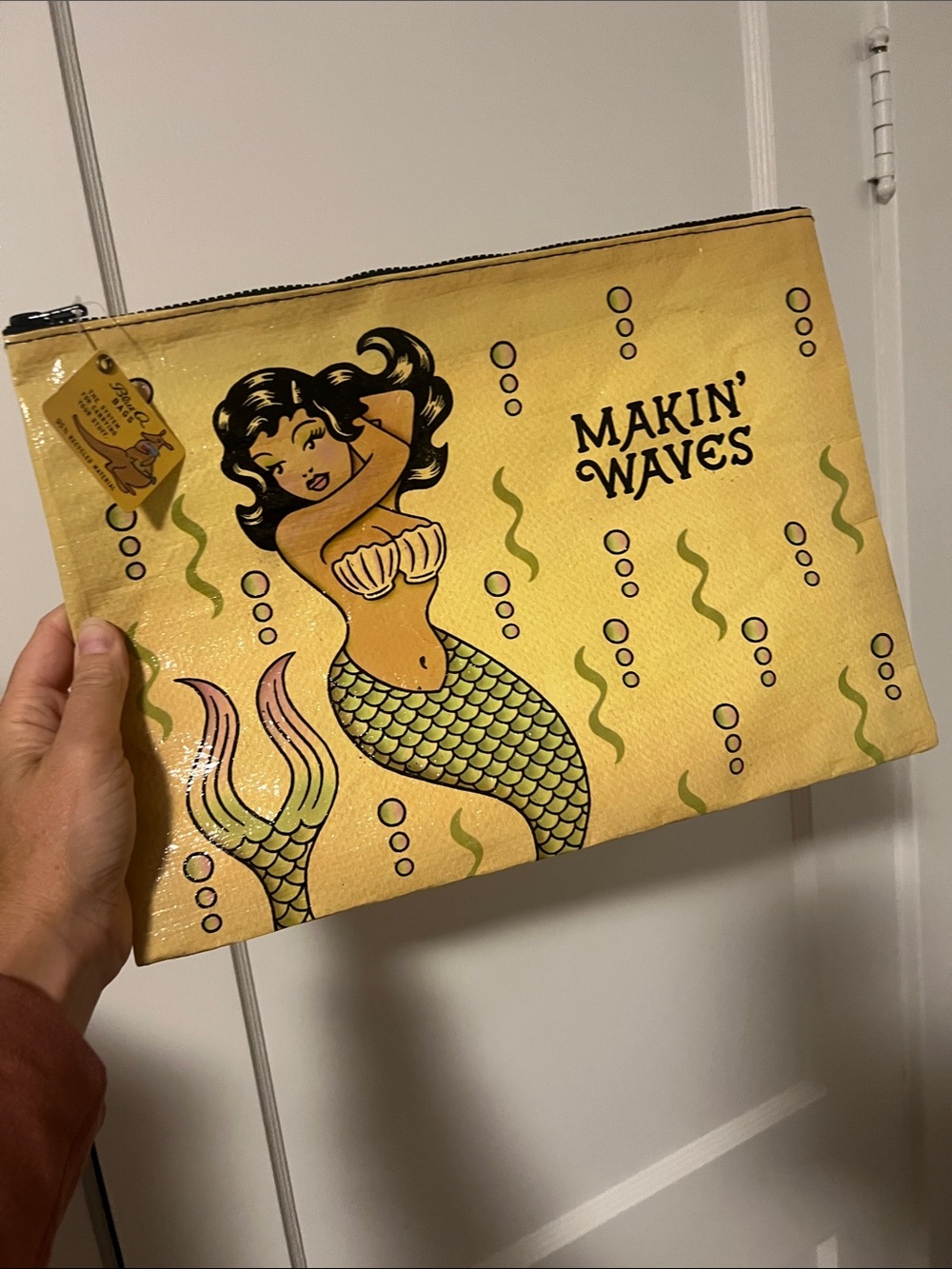 Blue Q large zipper pouch, mermaid, NWT